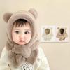 Baby Winter Hat Scarf, Autumn Winter Babys Plush Boys Girls with Thick Ear Hat Integrated Hat (1PCS-b,M) view 3