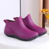 Fashion Woman Rain Shoes Outdoor Women's Ankle Garden Boots Shoes Women New Styles Child Gumboots (Purple, 7.5) view 2