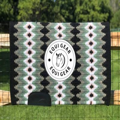 EQUIGEAR Horse Western Show Saddle pad/New Zealand Wool Western Saddle Blanket Top Wool Pad Sensor Flex (Customization Available) G11 (34x38)