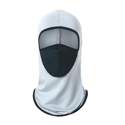Cycling Ice Silk Head Cover, Summer Sun Protection, Breathable Face Mask, Mask Outdoor Fishing, Windproof, Dust and Sweat Absorption Light Gray