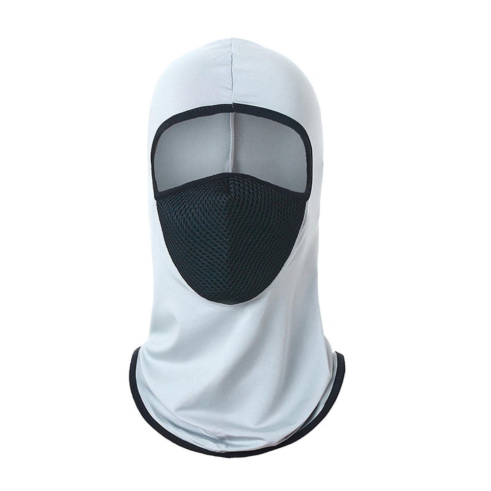 Cycling Ice Silk Head Cover, Summer Sun Protection, Breathable Face Mask, Mask Outdoor Fishing, Windproof, Dust and Sweat Absorption Light Gray