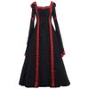 QWENTMTNTY Renaissance Dress Women Black Velvet Witch Dress Oktoberfest Costume Women Pirate Costume for Women Hair Beads Pirate Costume view 1