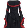 QWENTMTNTY Renaissance Dress Women Black Velvet Witch Dress Oktoberfest Costume Women Pirate Costume for Women Hair Beads Pirate Costume view 3