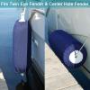 Boat Fender Covers 9" x 26" Fender Covers Marine Boat Bumper Sleeves for Twin Eye & Center Rope Tube Style Fenders, Navy Blue, 3-Pack, Polyester (Boat Fender Not Included) view 3