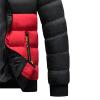 Men's Color Block Hood Puffer Jacket Zip Up Slim Fit Hooded Down Coat Winter Warm Thicken Casual Puffer Coats (Red,3X-Large) view 2