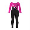 easyforever Kids Girls Long Sleeve Gymnastics Leotard Sparkly Rhinestone Tumbling Dance Bodysuit with Leggings Set Hot Pink&Black 6 Years view 3