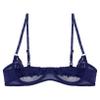 ACSUSS Womens Sheer Lace Lingerie 1/4 Cups Underwire Bras Bare Exposed Breast Push Up Bra Tops Navy Blue Large view 3
