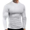 Compression Shirts for Men Quick Dry Long Sleeve Workout Running Sports Shirts Athletic Gym Undershirts Active Baselayers Rash Guard Gear T Shirt White view 1