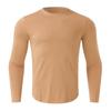 Compression Shirts for Men Quick Dry Long Sleeve Workout Running Sports Shirts Athletic Gym Undershirts Active Baselayers Rash Guard Gear T Shirt Khaki view 4