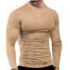 Compression Shirts for Men Quick Dry Long Sleeve Workout Running Sports Shirts Athletic Gym Undershirts Active Baselayers Rash Guard Gear T Shirt Khaki view 1