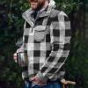 Men's Casual Western Fuzzy Fleece Jackets Sherpa Lined Button Up Pullover Sweatshirts Vintage Winter Warm Sweater Teddy Bear Jackets Outwear Black view 2