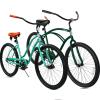 Tracer Two-Rider Adult Beach Cruiser Bike,26-Inch Wheels,Single Speed Coaster Brake, Double Bicycle for Women Men Younger Couple (grn) view 1