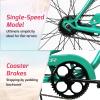 Tracer Two-Rider Adult Beach Cruiser Bike,26-Inch Wheels,Single Speed Coaster Brake, Double Bicycle for Women Men Younger Couple (grn) view 3