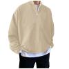 GOKKILRW Mens 1/4 Zip Pullover Shirts Long Sleeve Quarter-Zip Fleece Sweatshirt Casual Lightweight Mock Neck Comfort Golf Running Workout Polo Sweater Fall Winter Sweat Shirts Khaki view 2