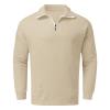 GOKKILRW Mens 1/4 Zip Pullover Shirts Long Sleeve Quarter-Zip Fleece Sweatshirt Casual Lightweight Mock Neck Comfort Golf Running Workout Polo Sweater Fall Winter Sweat Shirts Khaki view 3