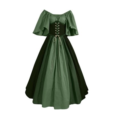 Renaissance Dress Women Long Sleeve Gothic Wedding Dress Black Vampire Dress for Women Pirate Costume Women Plus Coven Witch Costume