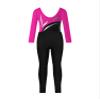 Aislor Kids Girls Sparkly Rhinestone Long Sleeve Gymnastics Dance Leotard Skating Jumpsuit with Leggings Set Swimsuit Hot Pink&Black 6 Years view 4
