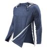 Post Shoulder Surgery Shirts for Men Tearaway Recovery Long Sleeve Shirt Women Full Open Side Snap Chemo Dialysis Adaptive Clothing Navy S view 1