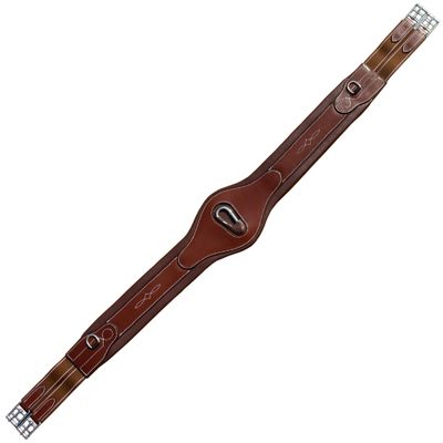 Exion Fancy Anatomic Snap Over Lay Girth Comfotable for Horse | English Horse Tack (50 inch/ 125 cm, Oak Brown-Leather Padding-Vegetable Tanned Leather)