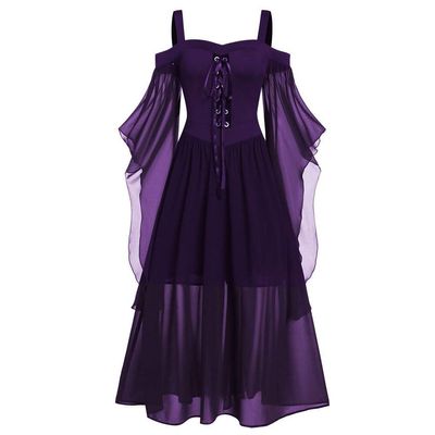 QWENTMTNTY Renaissance Dress Plus Size Gothic Dresses for Women Medieval Vampire Costume Women Victorian Vampire Costume Women Witch Costumes Women