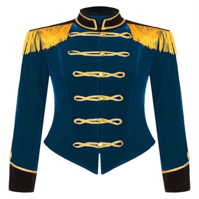 Xnihocha Adult Ringmaster Costume Womens Lion Tamer Circus Jacket Coat Halloween Party Cosplay Costume DarkBlue Small