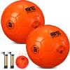 Shappy 2 Pcs Soccer Balls Bulk with Pump, Mesh Bag Official Size 3 4 5 Indoor Outdoor Colorful Soccer Ball for Practice Game Sport Soft Gift for Child Adult(Size 4,Orange) view 1