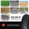 MZBZYU 100/90-19 Front Tire and Tube Set | 100/90/19 Street Tire with Low Knobby Tread | 100 90 19 All-Terrain Tread Tires view 3
