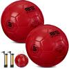 Shappy 2 Pcs Soccer Balls Bulk with Pump, Mesh Bag Official Size 3 4 5 Indoor Outdoor Colorful Soccer Ball for Practice Game Sport Soft Gift for Child Adult(Size 5,Red) view 1