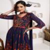 Women's Georgette Embroidered and Sequence Work Anarkali Kurta and Dupatta Set(KD3-Devi-Navy_L) view 3
