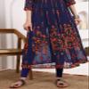 Women's Georgette Embroidered and Sequence Work Anarkali Kurta and Dupatta Set(KD3-Devi-Navy_L) view 4
