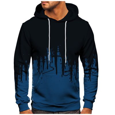 Ymosrh Mens Hoodies Printed Novelty Pullover Hooded Sweatshirt Lightweight Big and Tall Sweaters for Men Pullovers (M, Blue)