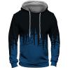 Ymosrh Mens Hoodies Printed Novelty Pullover Hooded Sweatshirt Lightweight Big and Tall Sweaters for Men Pullovers (M, Blue) view 4