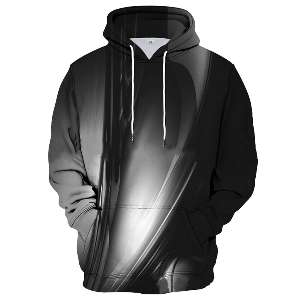 Ymosrh Casual Graphic Sweatshirts for Men Hoodies Lace Up Long Sleeve Hooded Sweatshirt Sudaderas Hombre Para El Frio Sweat Shirts (XXL, White)