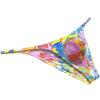 Botmois Men Mini Cheek Underwear Pouch Skimpy Briefs Stretchy Ruched Back Swimwear Soft Posing Bikini Yellow Oil Painting M view 2