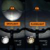 Bike Lights Kit 9LED Bike Headlights High & Low Beams, Ultra-Light and Bright Bicycle Lights, Waterproof Bike Lights for Night Riding, USB-C Bicycle Front and Rear Lights (VTG9) view 3