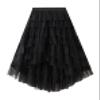 Honeystore Women's Fairy Tulle Skirt A-Line High Low Layered Midi Elastic Waist Party Tutu Petticoat 1379-Black view 1