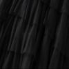 Honeystore Women's Fairy Tulle Skirt A-Line High Low Layered Midi Elastic Waist Party Tutu Petticoat 1379-Black view 3