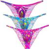 Botmois Men Mini Cheek Underwear Pouch Skimpy Briefs Stretchy Ruched Back Swimwear Soft Posing Bikini 3-Pack-FLF L view 1