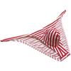 Botmois Men Mini Cheek Underwear Pouch Skimpy Briefs Stretchy Ruched Back Swimwear Soft Posing Bikini Small Red Stripe XL view 2
