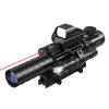 MidTen 3-9x32 5-in-1 Scope Combo with Dual Illuminated Rangefinder Reticle Scope, Laser Sight, Red Dot Sight, Flashlight with 20mm Mount, Red view 1