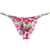 Botmois Men Mini Cheek Underwear Pouch Skimpy Briefs Stretchy Ruched Back Swimwear Soft Posing Bikini Red Apricot Flower M view 1