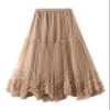 Honeystore Women's Long Midi Skirt A Line Tulle Tutu Tiered Party Dance Petticoat 8023-Khaki view 1