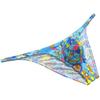 Botmois Men Mini Cheek Underwear Pouch Skimpy Briefs Stretchy Ruched Back Swimwear Soft Posing Bikini Blue Flower XL view 2