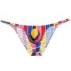 Botmois Men Mini Cheek Underwear Pouch Skimpy Briefs Stretchy Ruched Back Swimwear Soft Posing Bikini Big Red Stripe L view 1