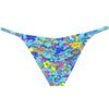 Botmois Men Mini Cheek Underwear Pouch Skimpy Briefs Stretchy Ruched Back Swimwear Soft Posing Bikini Blue Flower M view 3