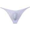 Botmois Sexy Men's Eyelet Mini Cheek Underwear Male Pouch Bikini Briefs Elastic Ruched Back Underpants Tiny Waist White L view 1
