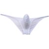 Botmois Sexy Men's Eyelet Mini Cheek Underwear Male Pouch Bikini Briefs Elastic Ruched Back Underpants Tiny Waist White L view 2