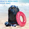 BROTOU Drawstring Bag Heavy Duty Mesh Gym Bag with Pocket for Swimming Yoga Beach Laundry view 3