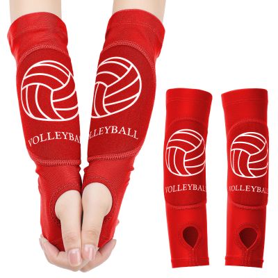 Shappy 2 Pcs 2 Pcs Volleyball Arm Sleeves Forearm Sleeves Volleyball Arm Pads for Boys Girls Teen Youth Wrist Guard (Red,Small)