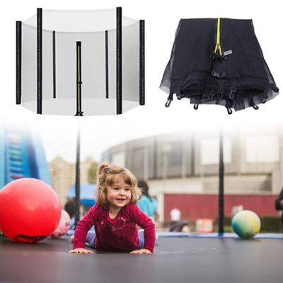 CIRONI Trampoline Enclosure Safety Net with Dual-Headed Zippers 6ft 8ft 10ft 12ft 13ft 14ft 16ft Replacement Trampoline Net Frence for 6/8/12 Straight Poles Round Frame